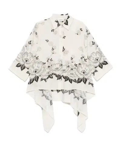 P.a.r.o.s.h Floral-print Shirt In White