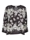 P.a.r.o.s.h . Floral-print Silk Blouse In Multi
