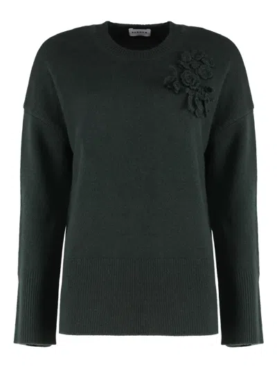P.A.R.O.S.H FLOWER-EMBELLISHED RIBBED SWEATER