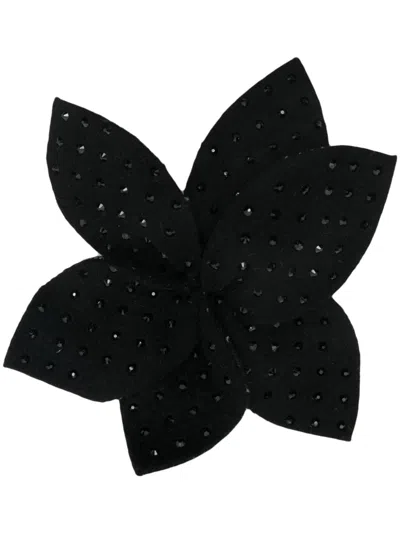 P.a.r.o.s.h Flower Hair Pin In Black