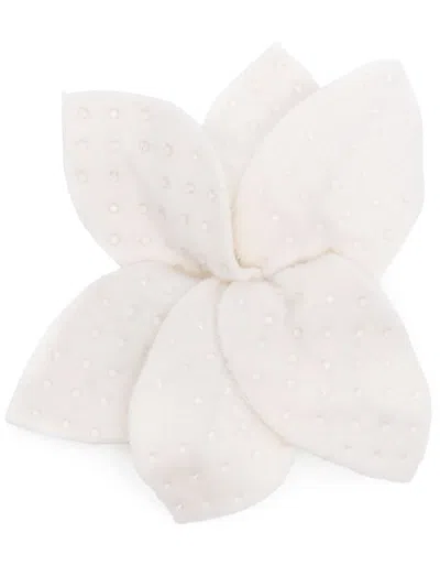 P.a.r.o.s.h Flower Hair Pin In White