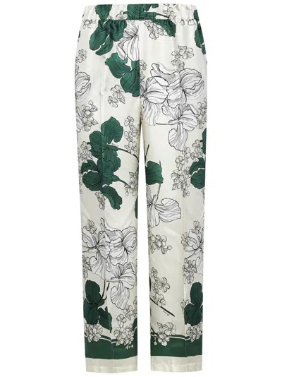 P.a.r.o.s.h Parosh Flower-print Silk Satin Trousers With Elasticated Waistband In Multi
