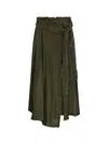 P.a.r.o.s.h Parosh Flowing Linen Skirt With Frayed Hem