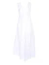P.a.r.o.s.h . Flowing Maxi Dress With Deep V-neckline In White