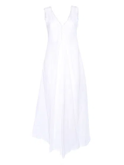 P.A.R.O.S.H FLOWING MAXI DRESS WITH DEEP V-NECKLINE