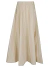 P.a.r.o.s.h Parosh Maxi Skirt With Gathered Elastic Waistband And Flowing Silhouette In Neutrals