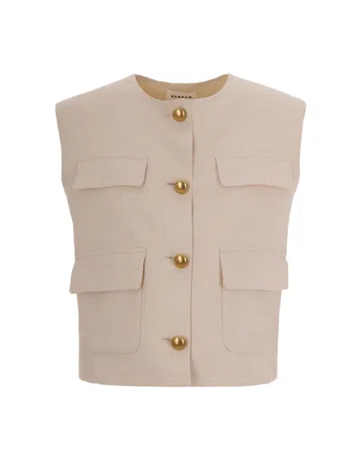 P.a.r.o.s.h . Four-pocket Viscose Linen Gilet In Multi