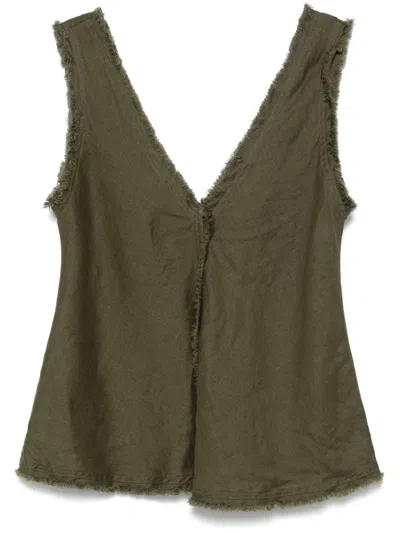 P.a.r.o.s.h Frayed-brim Top In Green