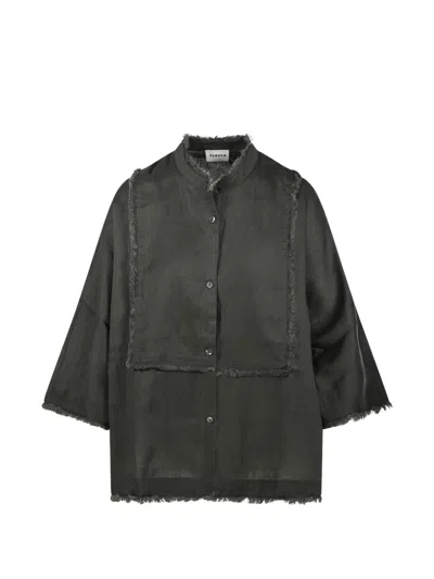 P.a.r.o.s.h Frayed-edge Shirt In Gray