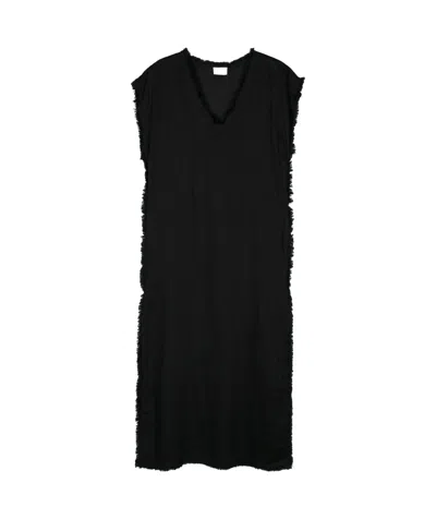 P.A.R.O.S.H FRAYED LINEN MIDI DRESS