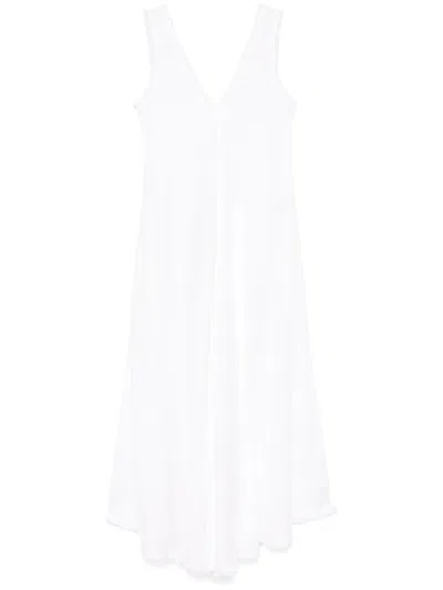 P.a.r.o.s.h Parosh Fringe Edge Maxi Dress In White