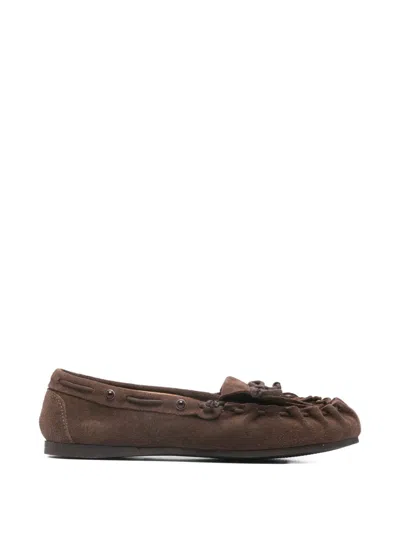 P.a.r.o.s.h Fringed Boat Shoes In Brown