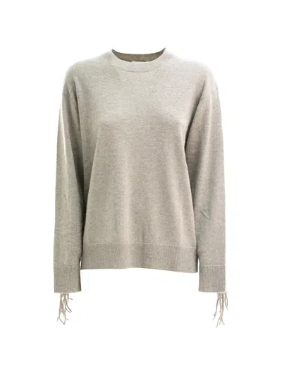 P.a.r.o.s.h Fringe-detail Sweater In Neutrals