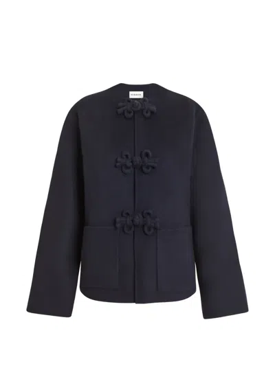 P.a.r.o.s.h Frogged-fastening Patch-pocket Oversized Jacket In Blue
