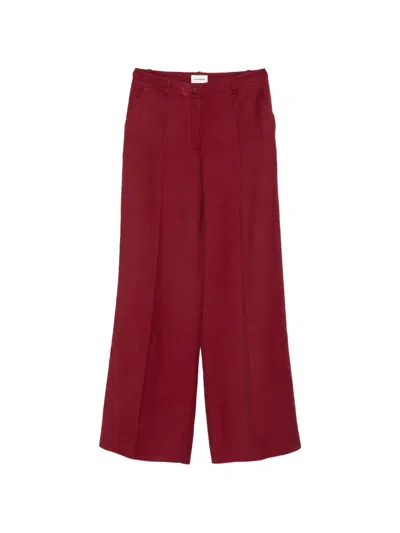 P.a.r.o.s.h Front Pleats Palazzo Pants In Red