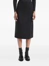 P.a.r.o.s.h Front-slit Midi Skirt In Black