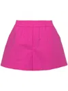 P.a.r.o.s.h Elasticated Waist Poplin Shorts In Fuchsia