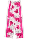P.a.r.o.s.h Elastic Waistband Floral Print Trousers In Fuchsia