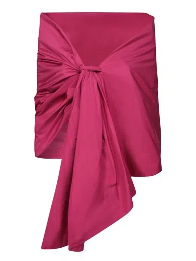 P.a.r.o.s.h Fuchsia Taffeta Shawl Cover In Metallic