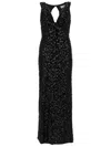 P.a.r.o.s.h Full Sequin Long Dress In Black