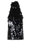 P.a.r.o.s.h Halter Neck Sequin Embellished Sleeveless Top In Black