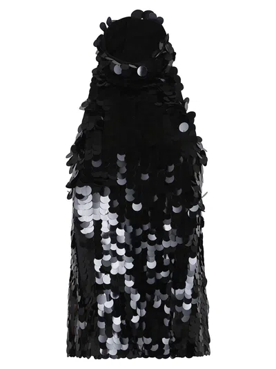 P.A.R.O.S.H PAROSH FULL-SEQUIN STRETCH HALTER NECK BLOUSE