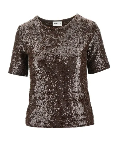 P.a.r.o.s.h . Full Sequins Blouse In Brown