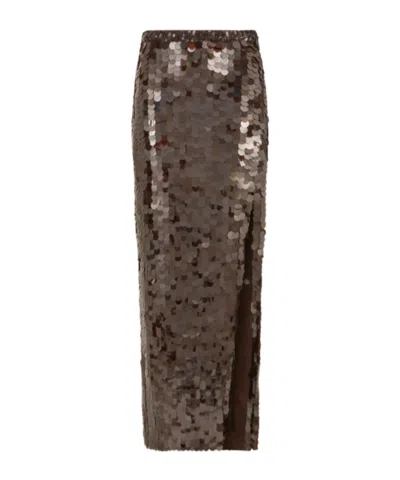 P.a.r.o.s.h Full Sequins Longuette In Brown
