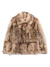 P.a.r.o.s.h Fur Leather Jacket In Brown