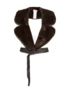 P.a.r.o.s.h Fur-trimmed Leather-belt Scarf In Brown