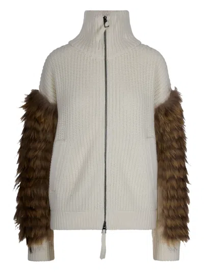 P.A.R.O.S.H FUR-TRIMMED WOOL JACKET