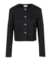 P.a.r.o.s.h Liliuxy Button-fastening Cropped Jacket In Black