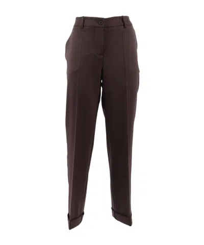 P.a.r.o.s.h . Gabardine Trousers In Brown