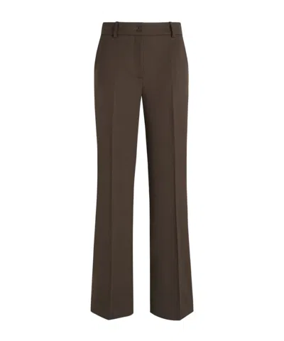P.a.r.o.s.h Gabardine Trousers In Brown
