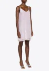 P.a.r.o.s.h Sparkling Mini Dress Adjustable Straps In Pink