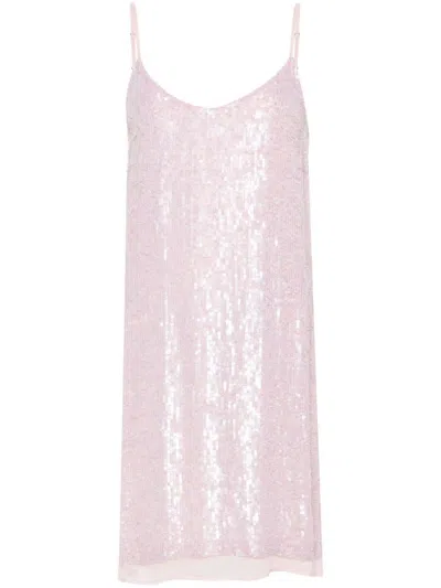 P.a.r.o.s.h . Gabriel Sequinned Mini Dress In Rosa Antico