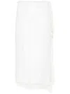 P.a.r.o.s.h Layered Sequin Wrap Midi Skirt In Bianco