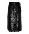 P.a.r.o.s.h Gabriel Sequined Midi Wrap Skirt In Black
