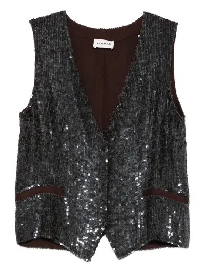 P.a.r.o.s.h Gadget Sequin Embellished Vest In Gray
