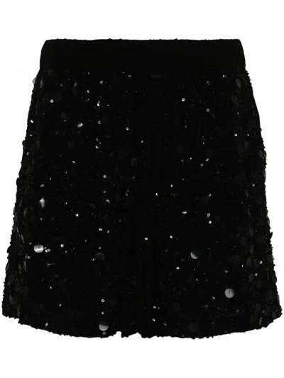P.a.r.o.s.h Galassia Sequin-embellished Shorts In Black