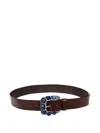 P.a.r.o.s.h Adjustable Gemstone Buckle Belt In Brown