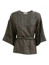 P.a.r.o.s.h Geometric-pattern Blouse In Black