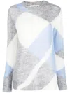 P.a.r.o.s.h Geometric-pattern Crew-neck Jumper In Blue