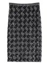 P.a.r.o.s.h Geometric-pattern Sequin-embellished Skirt In Black