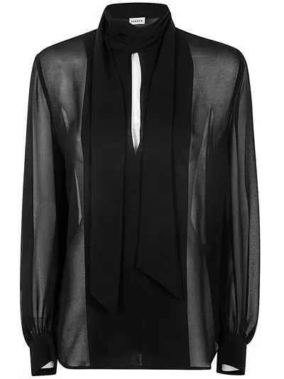 P.a.r.o.s.h Parosh Georgette Blouson Shirt In Black