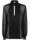 P.a.r.o.s.h Georgette Blouson Shirt In Black
