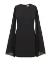 P.a.r.o.s.h Georgette Sleeve Dress In Black