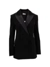 P.a.r.o.s.h Tailored Jacket With Padded Shoulders And Pockets In Black