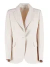 P.a.r.o.s.h Single Breasted Structured Shoulder Blazer In Neutral
