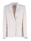 P.a.r.o.s.h Single Breasted Structured Shoulder Blazer In White